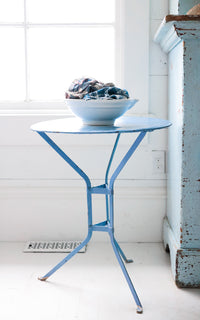 Vintage French Periwinkle Garden Table