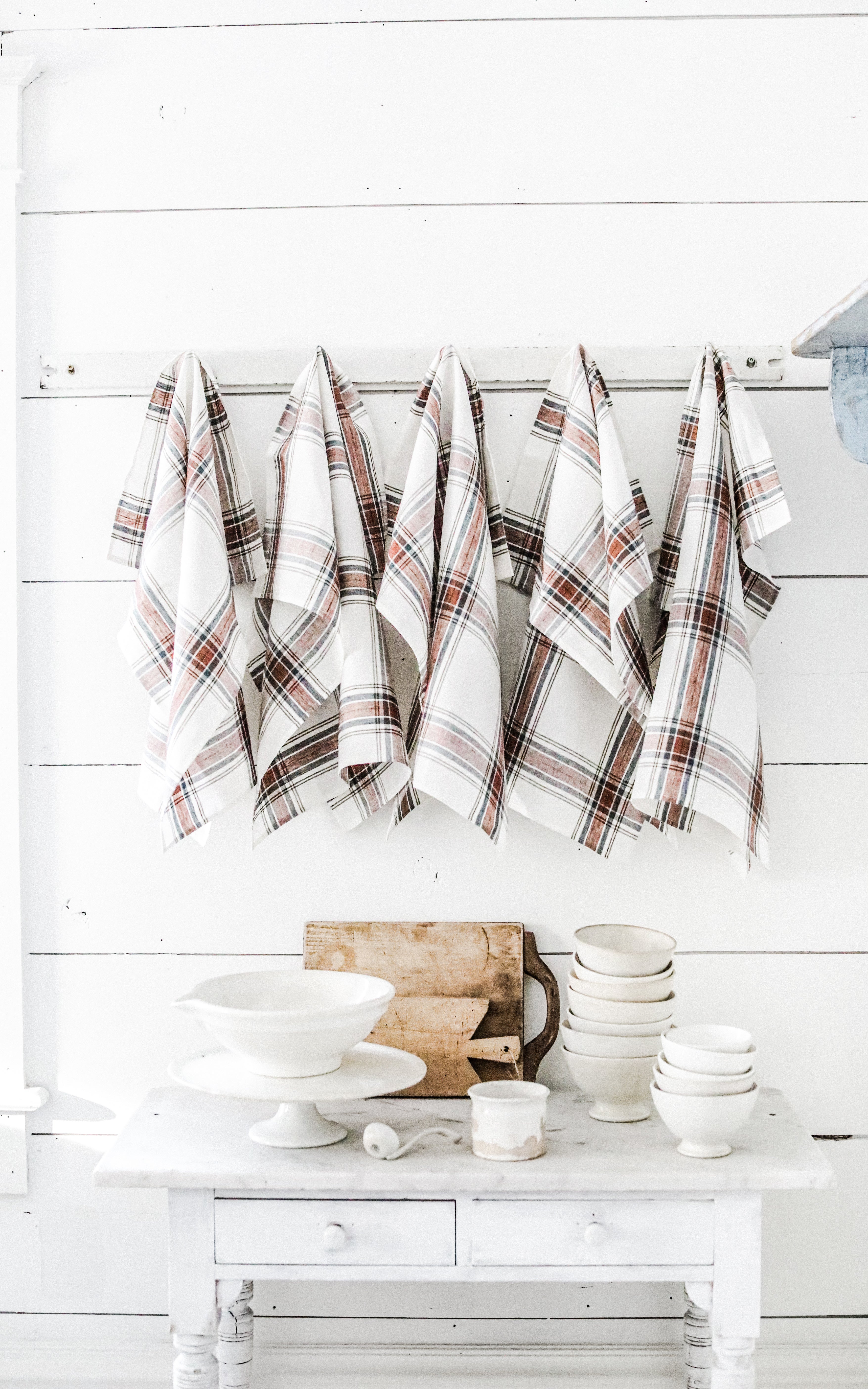 Stone Striped Porticcio Belgian Linen Tea Towels