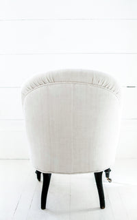 Vintage French Linen Upholstered Chair