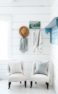 Vintage French Linen Upholstered Chair