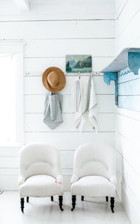 Vintage French Linen Upholstered Chair