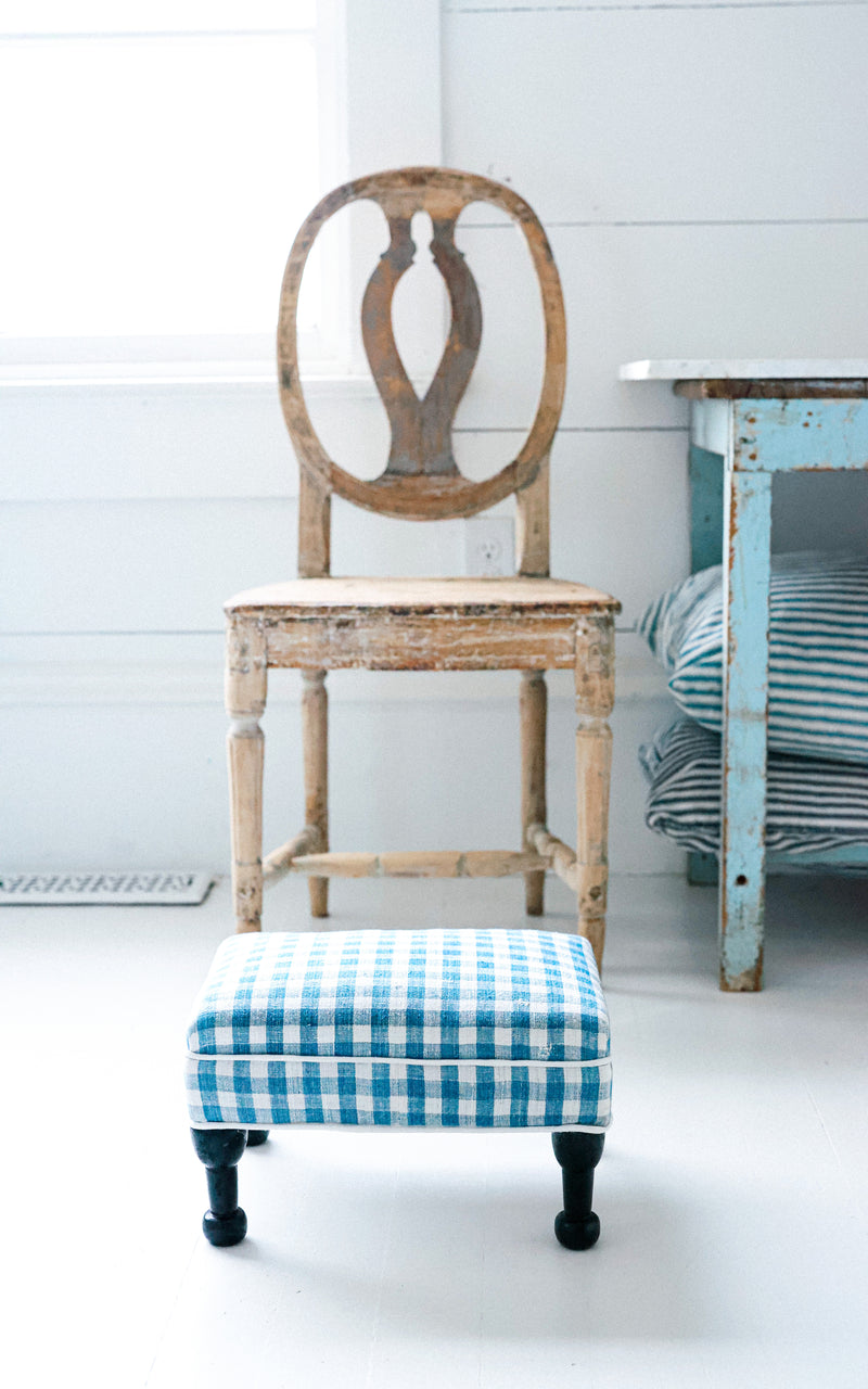 Vintage Swedish Petite Upholstered Stool
