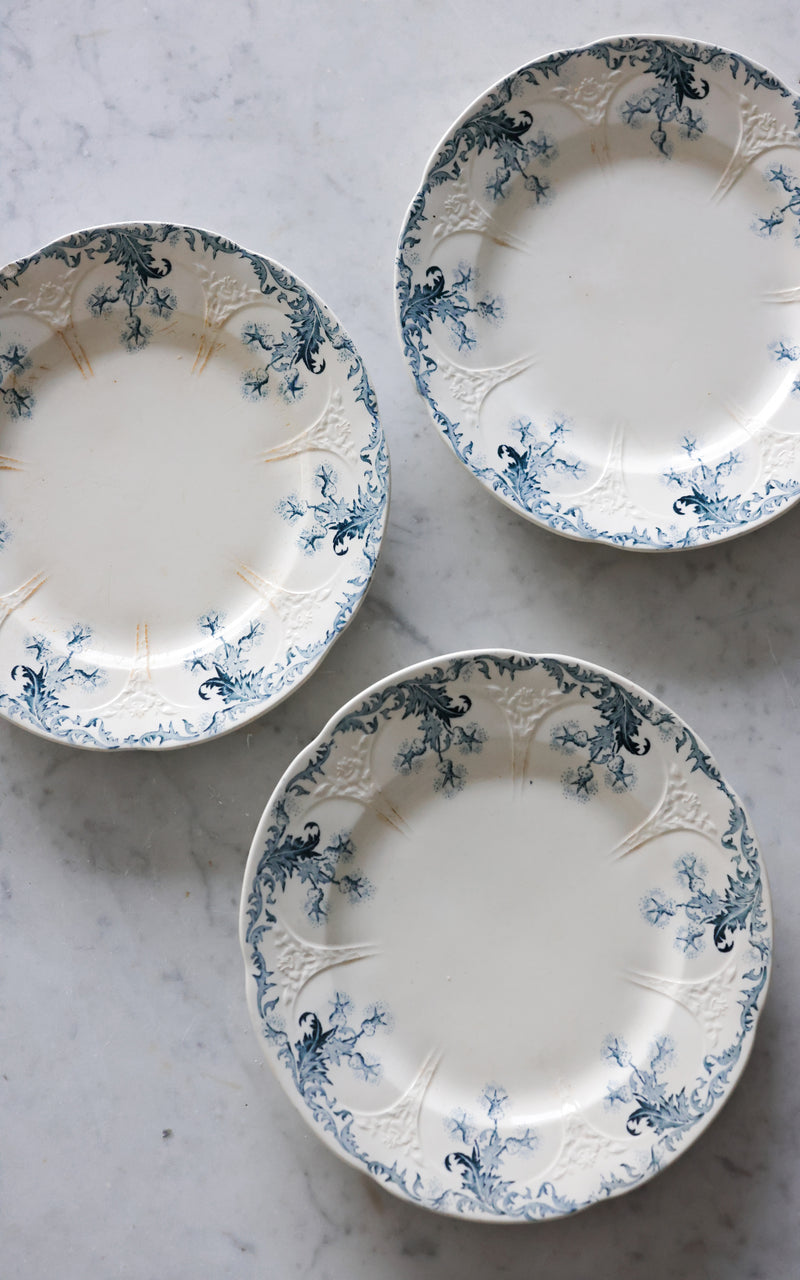 Set of Three Vintage French Transferware Plates