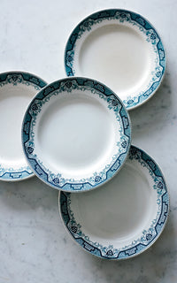 Set of Four French Stoneware Plates