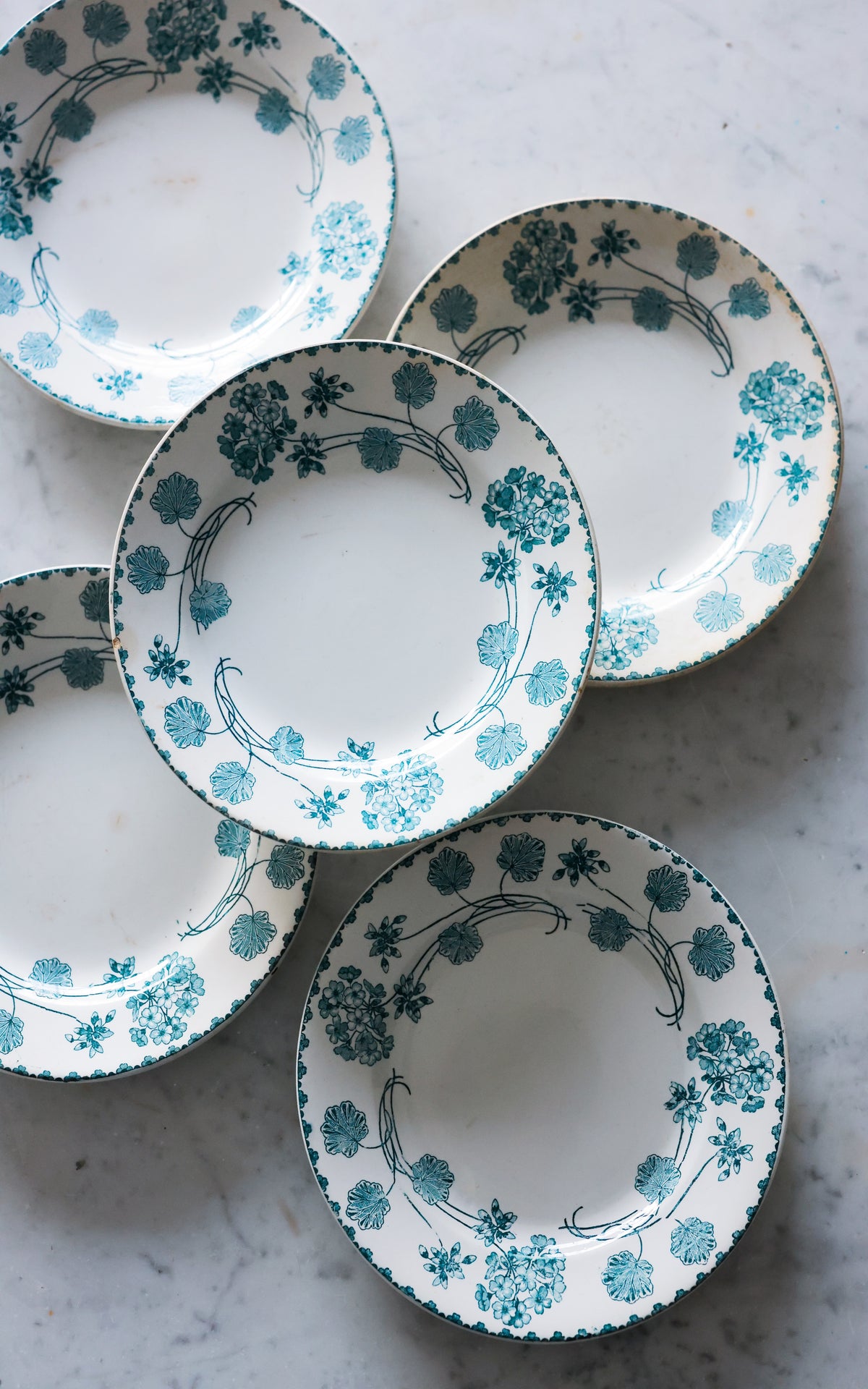 Set of Vintage French Stoneware Plates