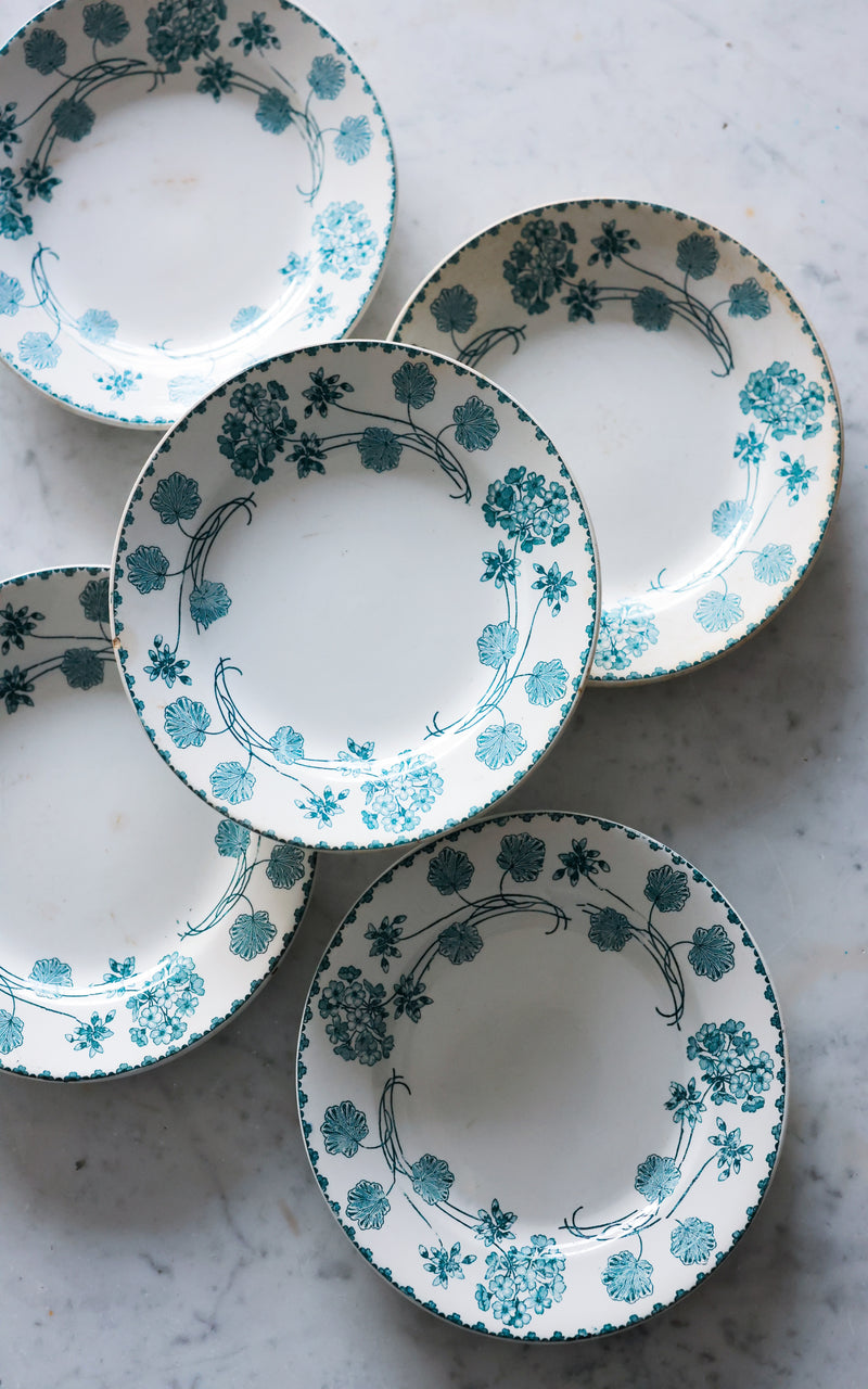 Set of Vintage French Stoneware Plates