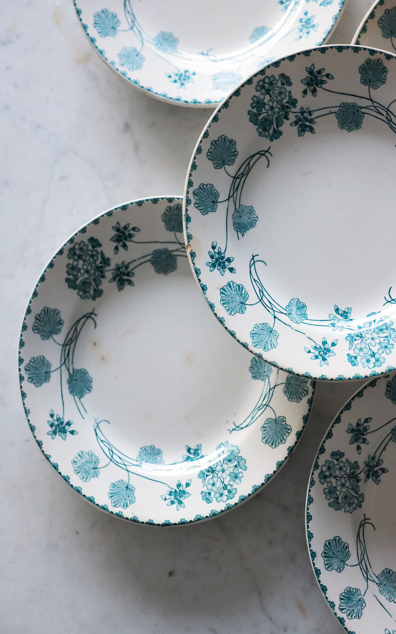 Set of Vintage French Stoneware Plates