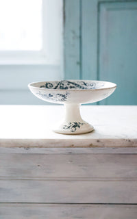 Vintage French Transferware Ironstone Compote