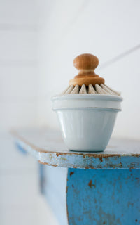 Vintage English Pudding Bowl Filled with Liz June's Lavender Dish Soap