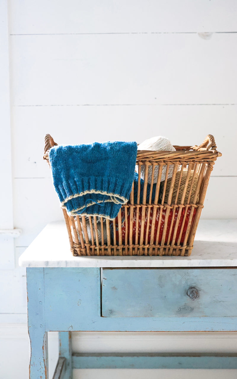 Vintage French Wool Basket