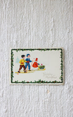 Vintage Dutch Sled & One Vintage Post Card