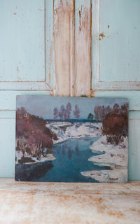 Vintage French Winter Painting