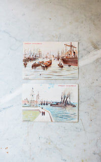 Set of Two Vintage French Postcards