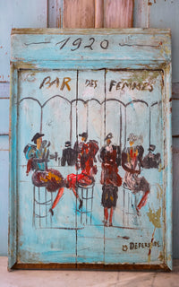 Vintage French Paris Panel With Painting