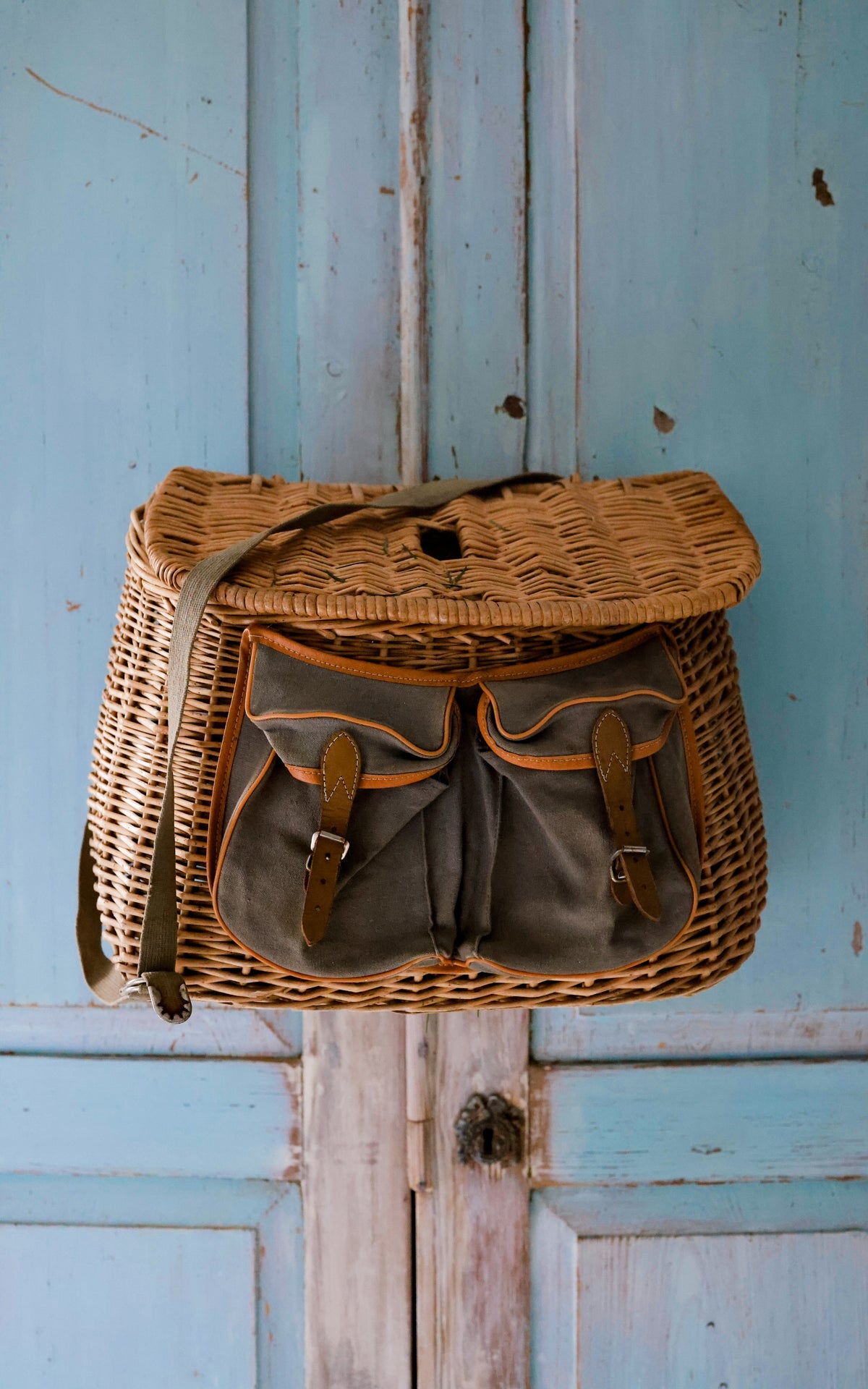 Vintage French Fishing Basket