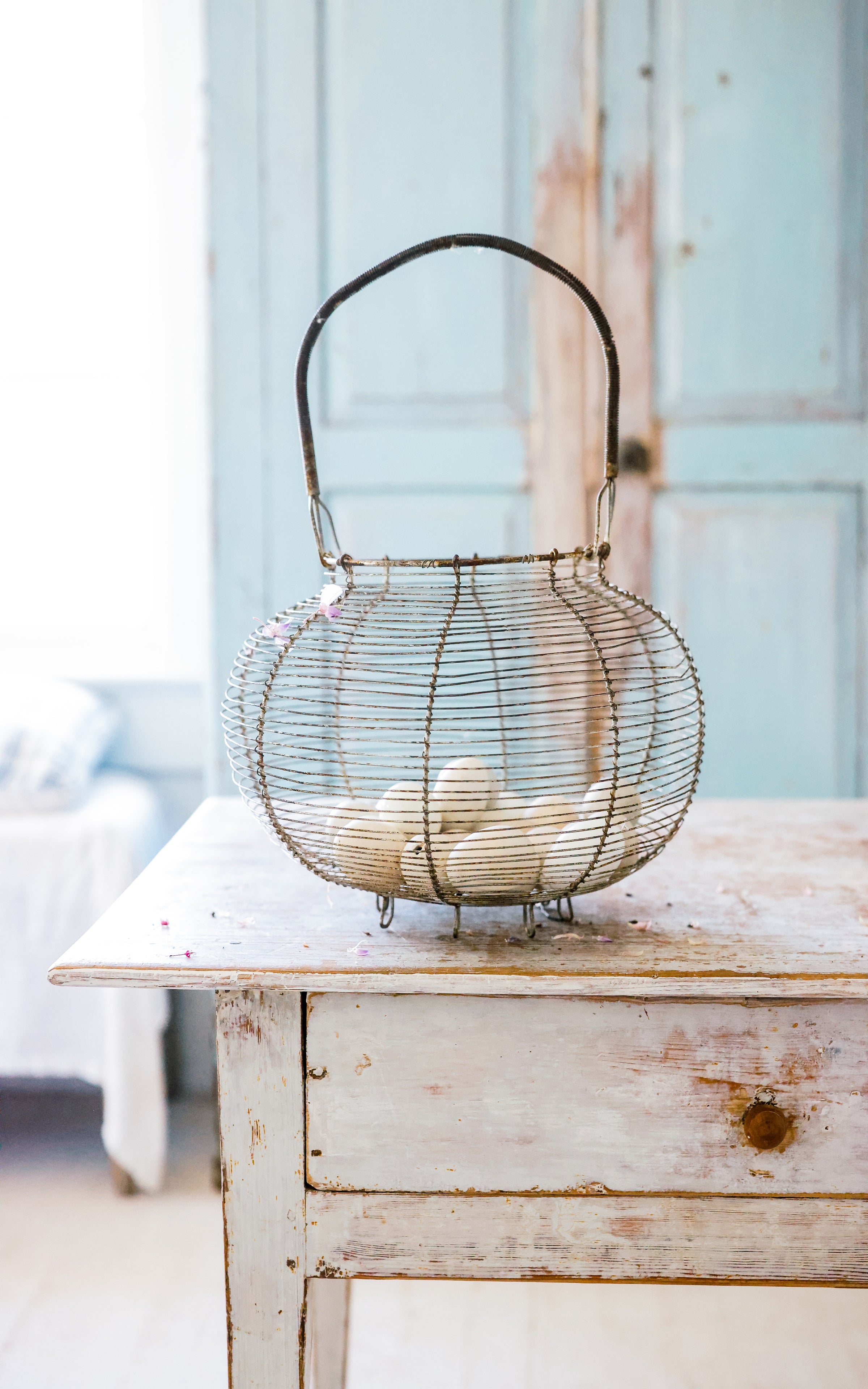 Large Vintage French Egg Basket