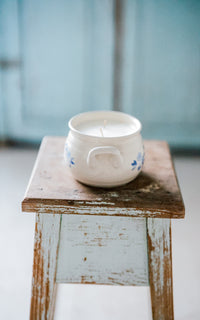 Vintage Swedish Crock Lavender Essential Oil Candle