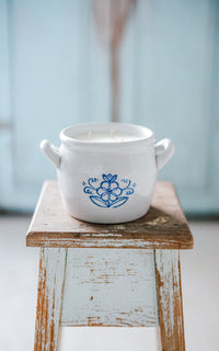 Vintage Swedish Crock Lavender Essential Oil Candle