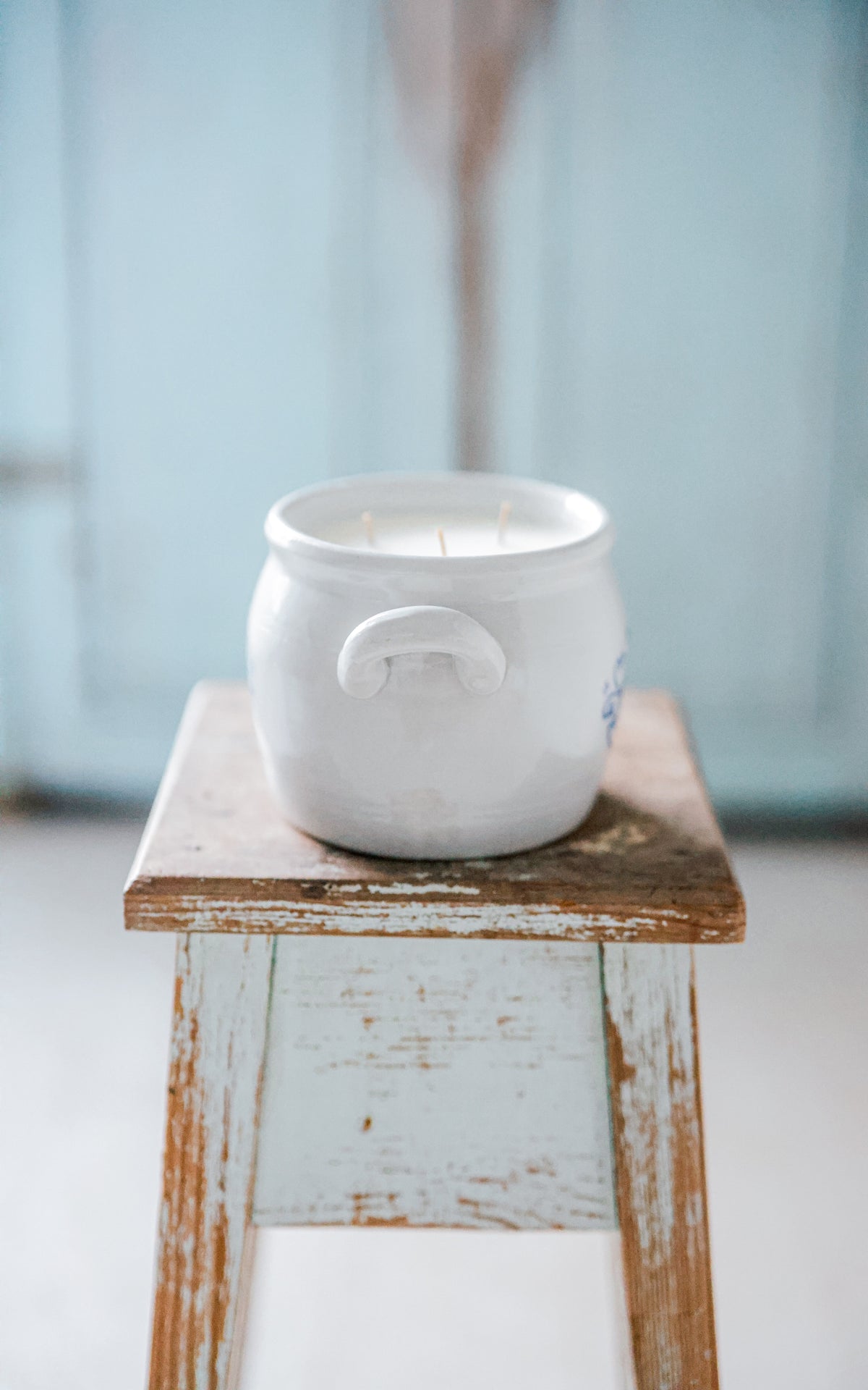 Vintage Swedish Crock Lavender Essential Oil Candle