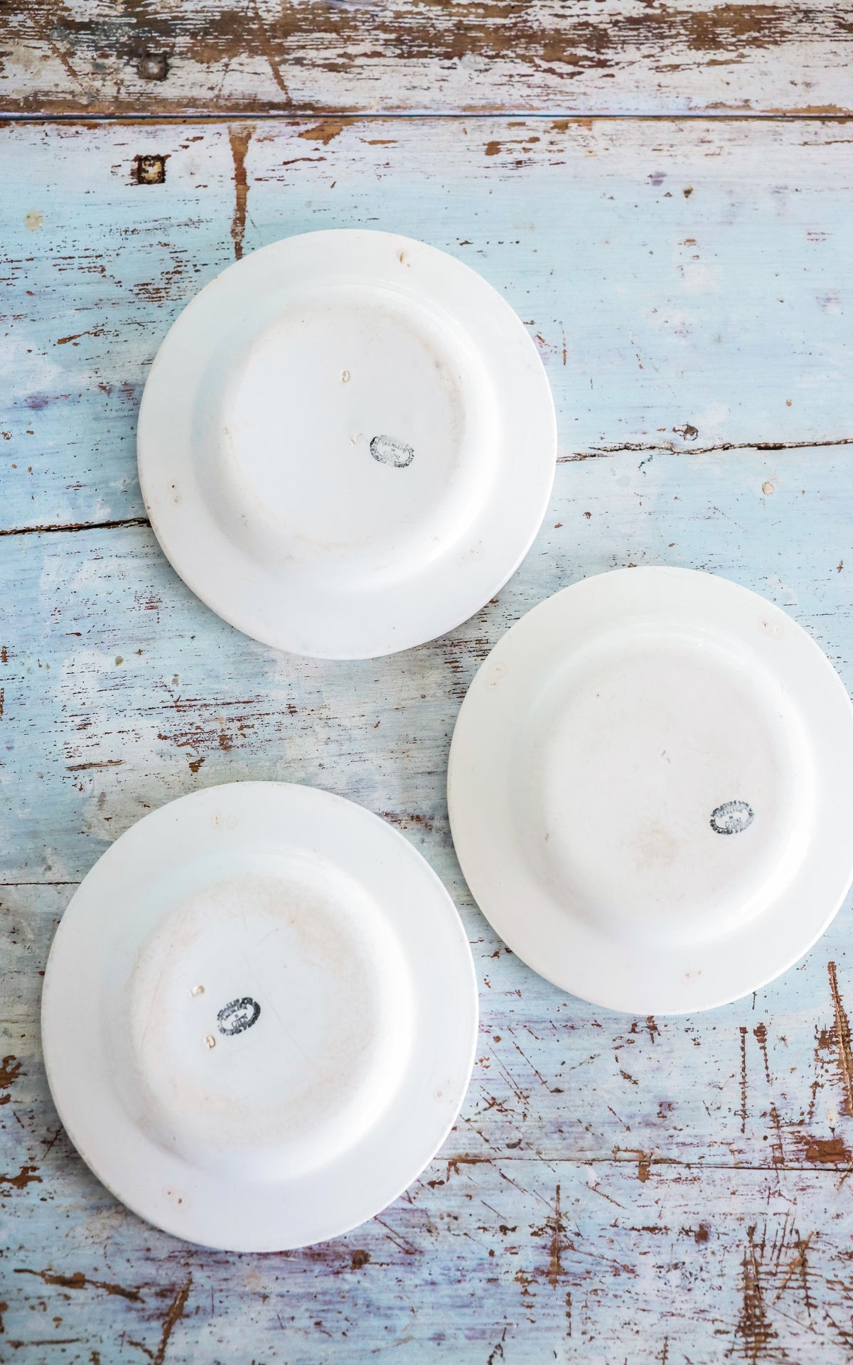 Set of Three French Stoneware Plates