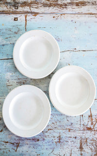 Set of Three French Stoneware Plates