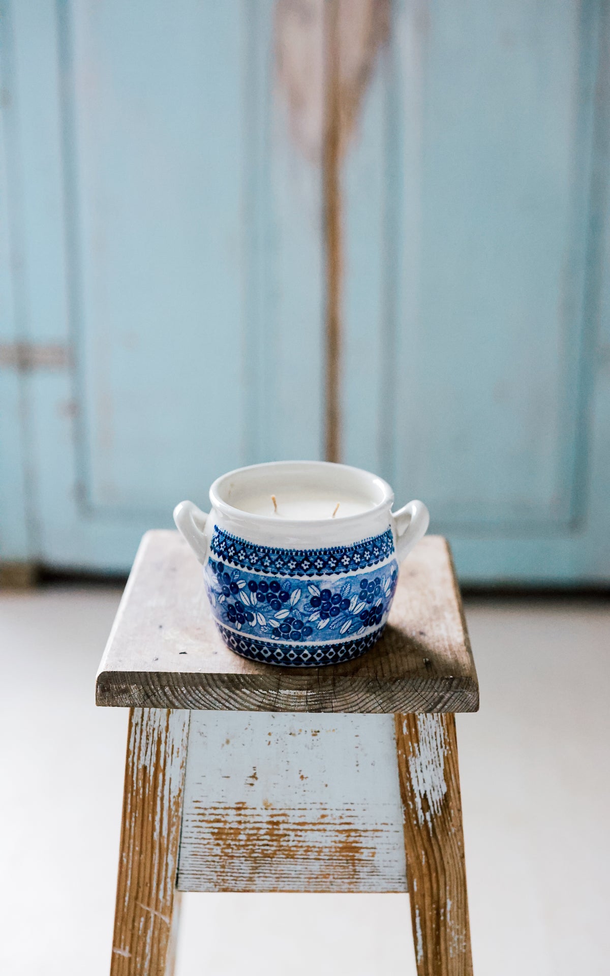 Vintage Swedish Crock Liz June's Atelier Lavender Essential Oil Candle