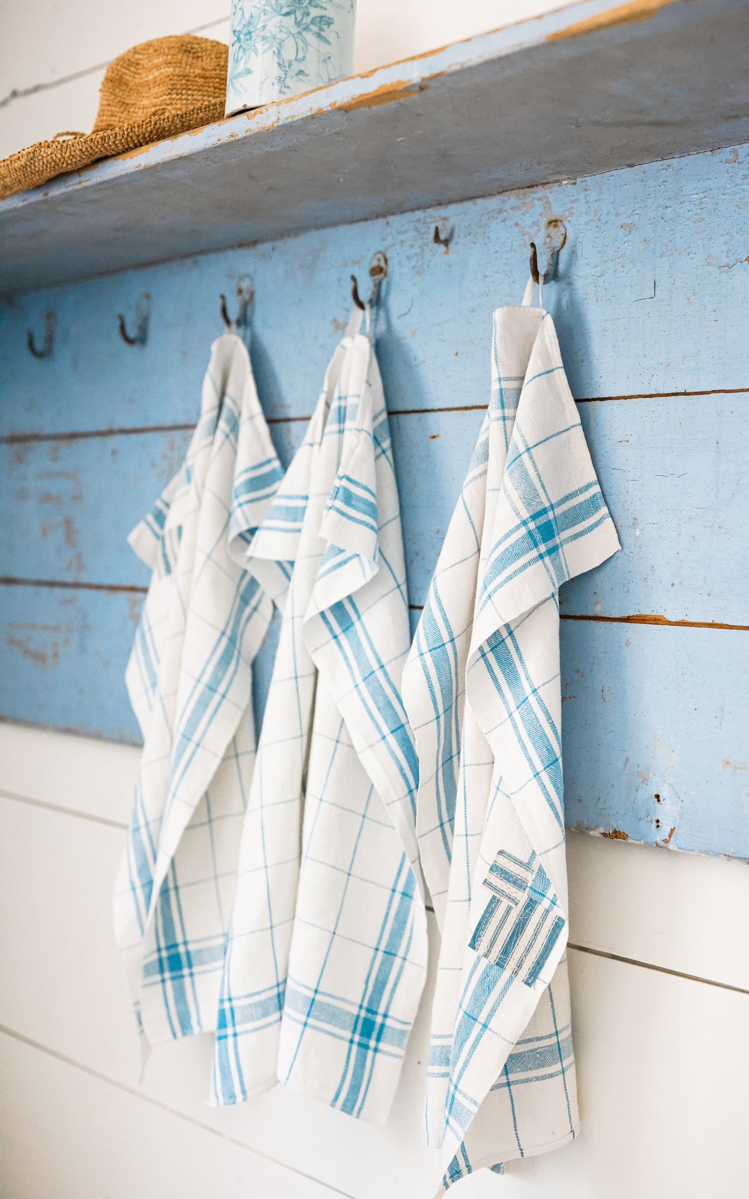 Set of Three Vintage French Linen Towels