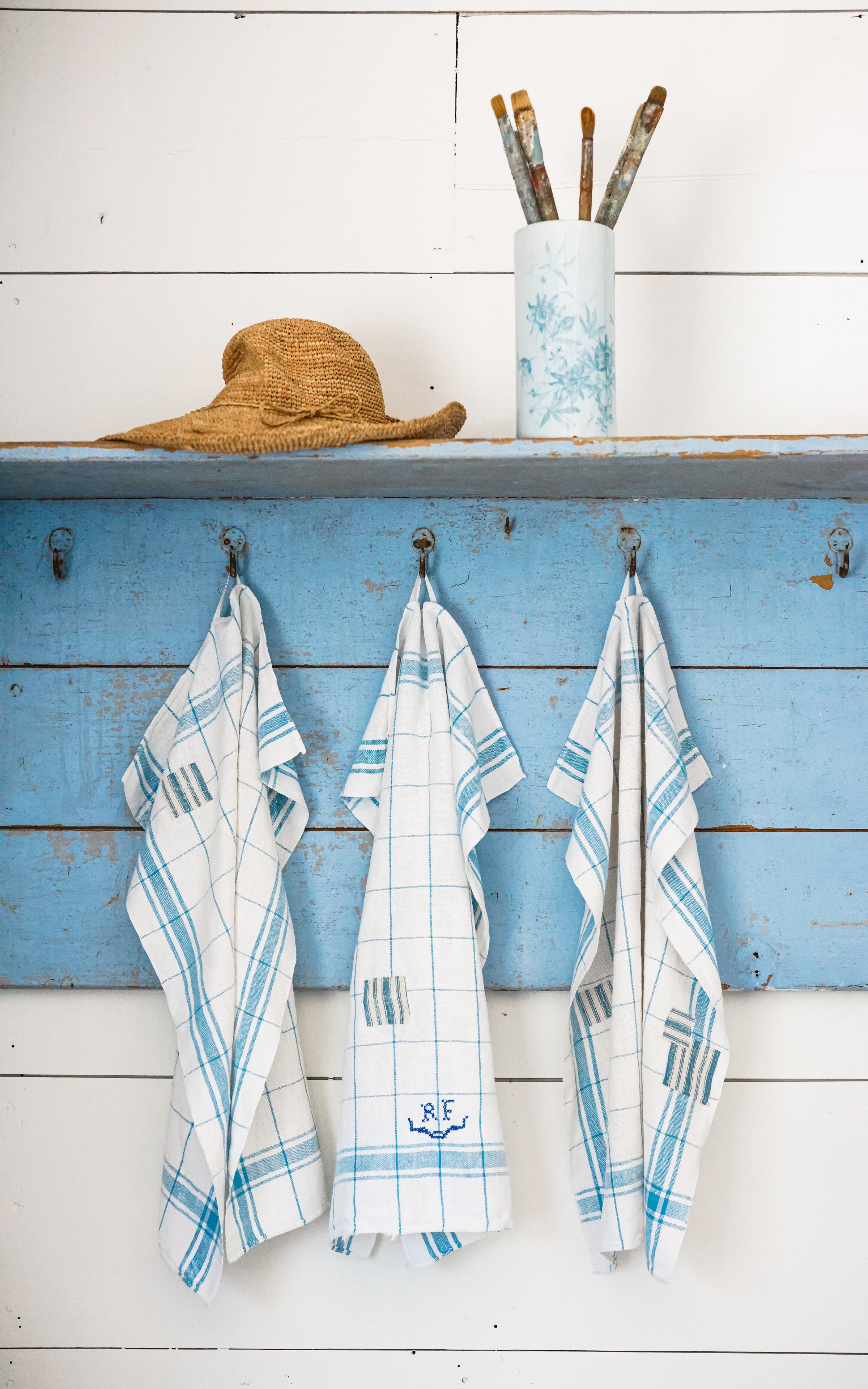 Set of Three Vintage French Linen Towels