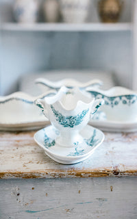 Vintage French Stoneware Sauce Boat