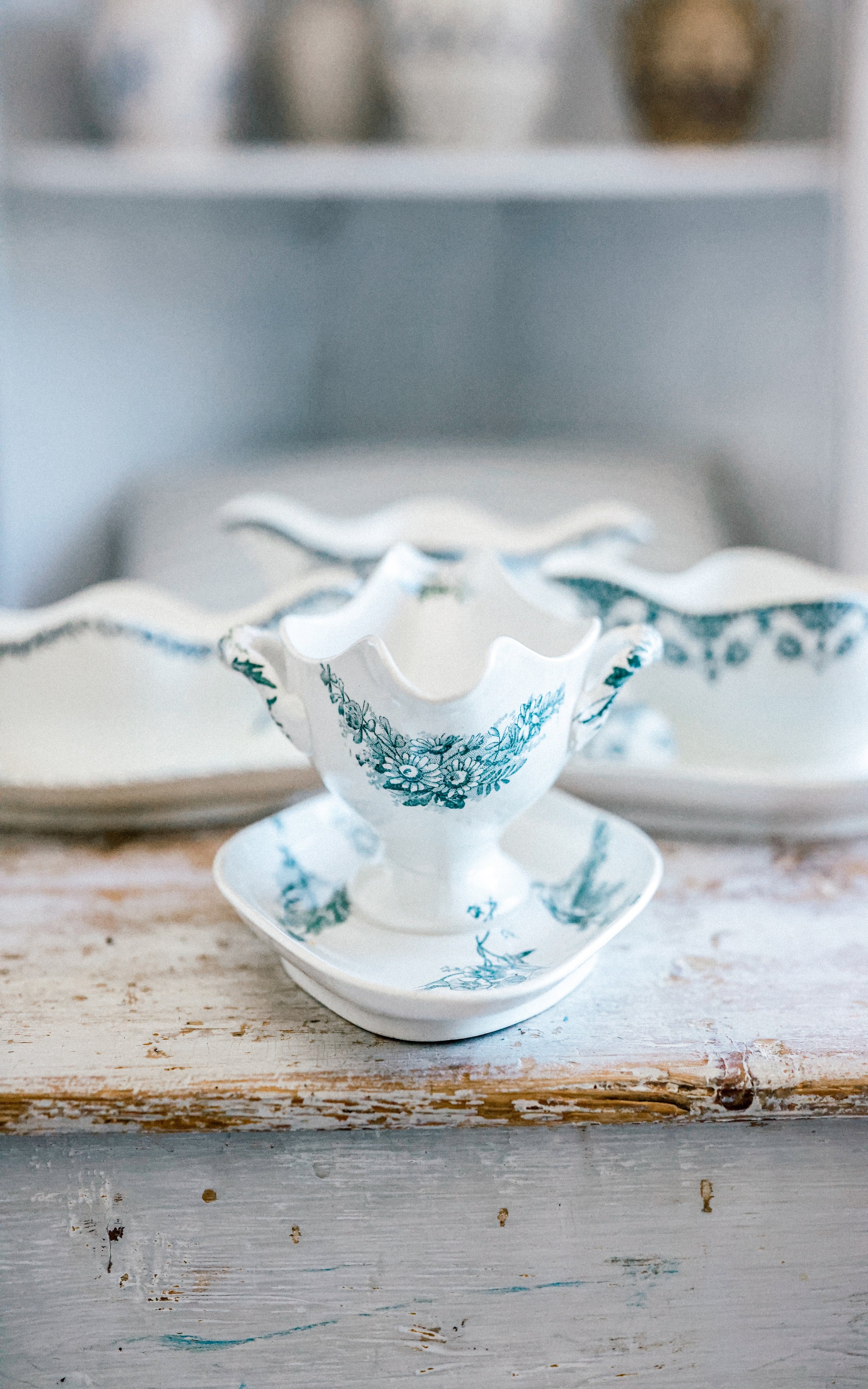 Vintage French Stoneware Sauce Boat