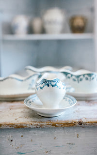 Vintage French Stoneware Sauce Boat