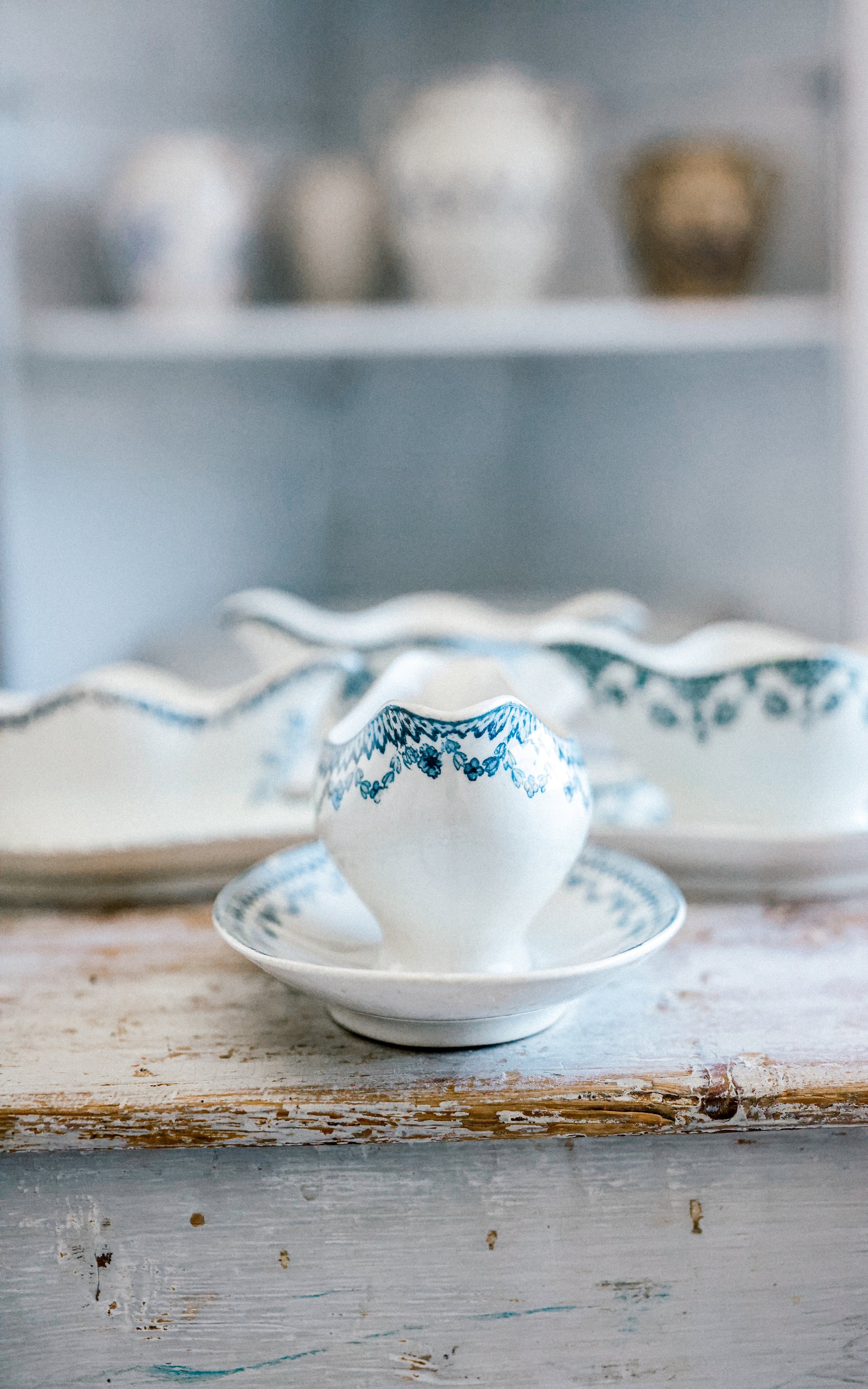 Vintage French Stoneware Sauce Boat