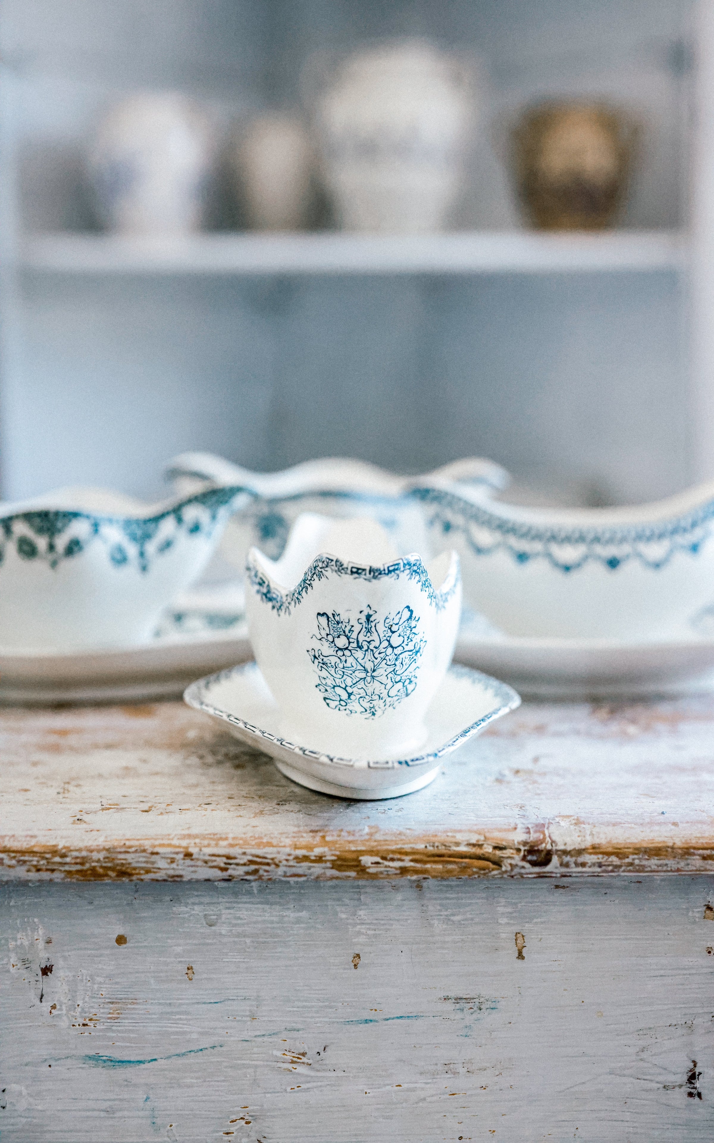 Vintage French Stoneware Sauce Boat
