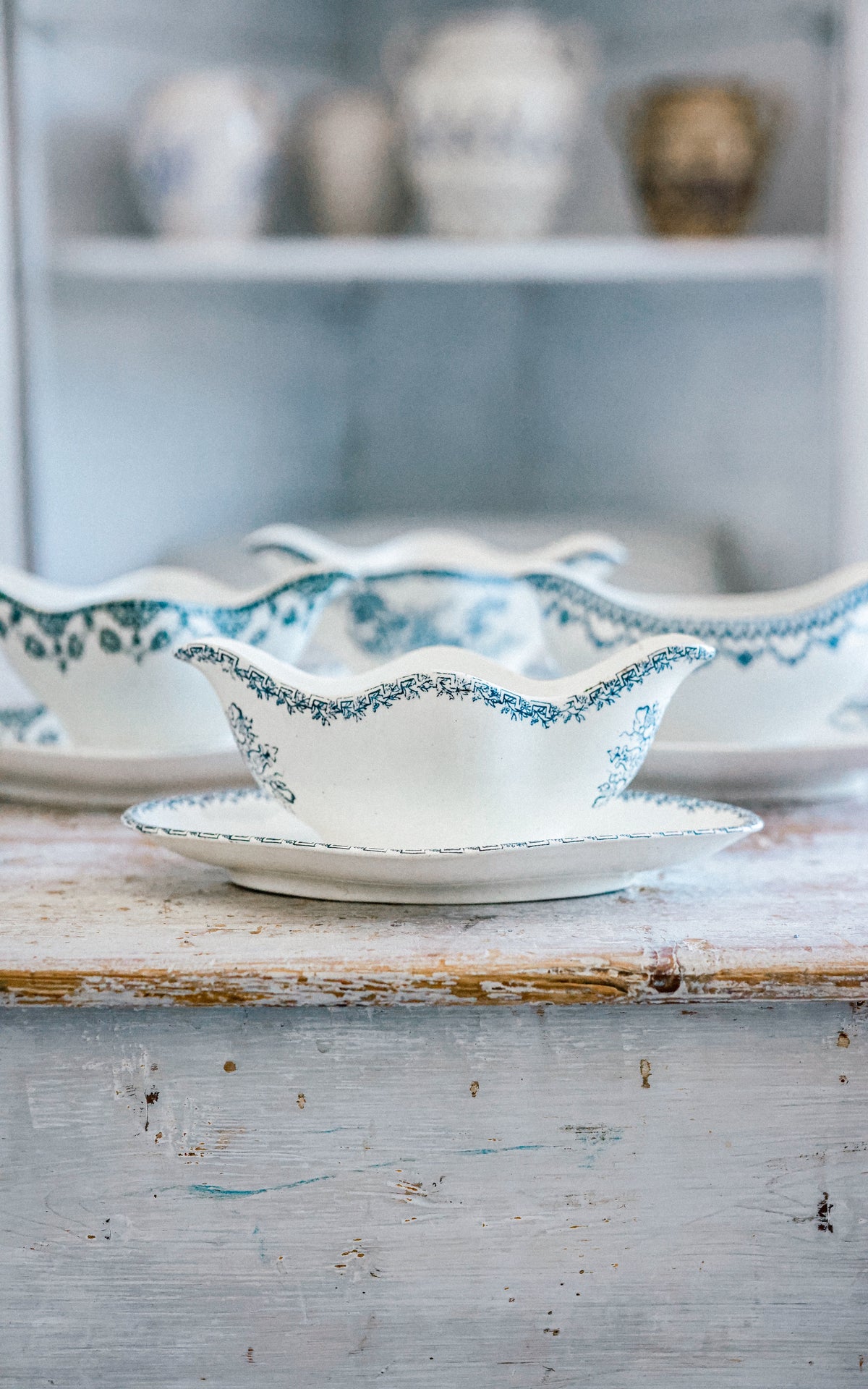 Vintage French Stoneware Sauce Boat