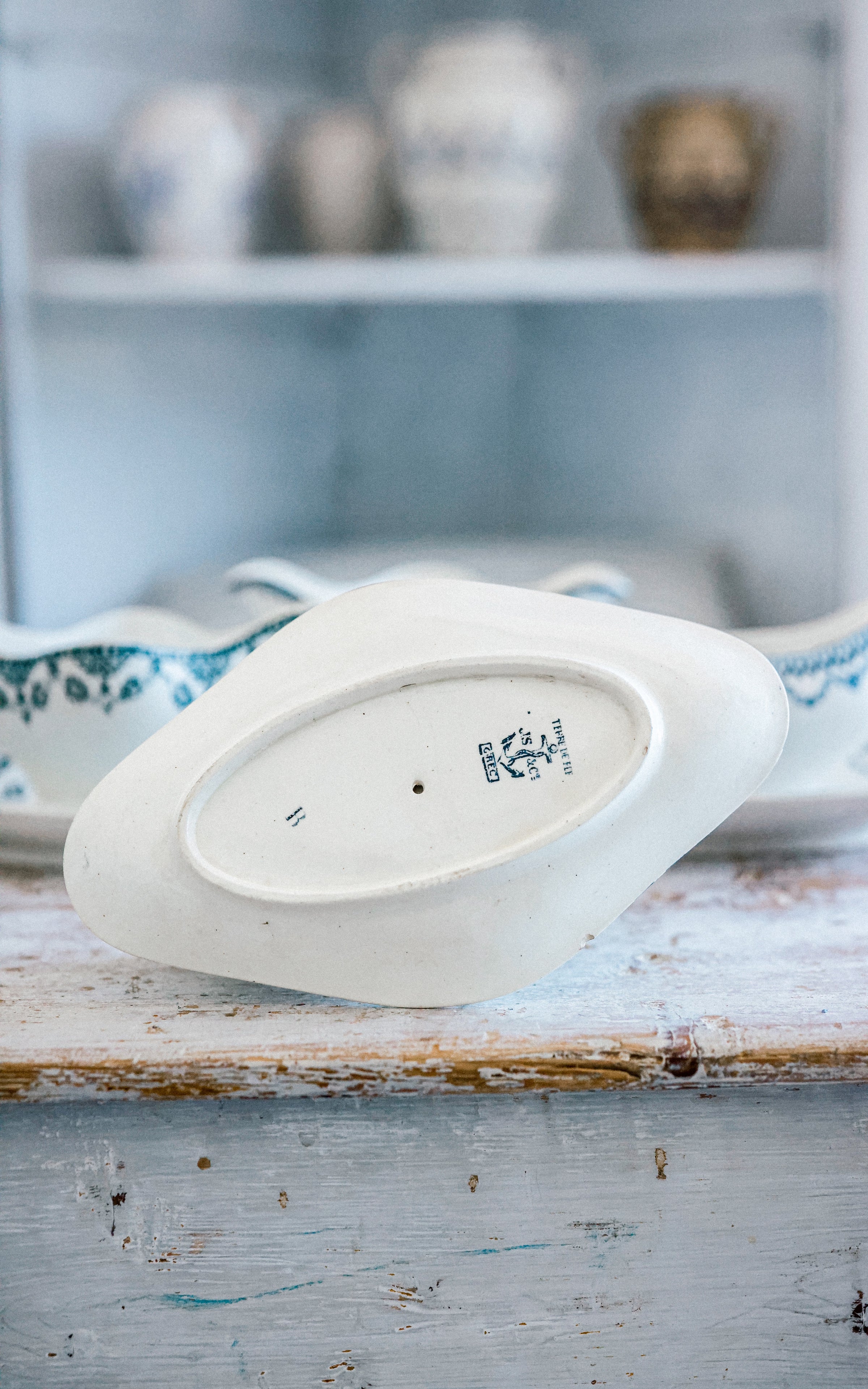 Vintage French Stoneware Sauce Boat