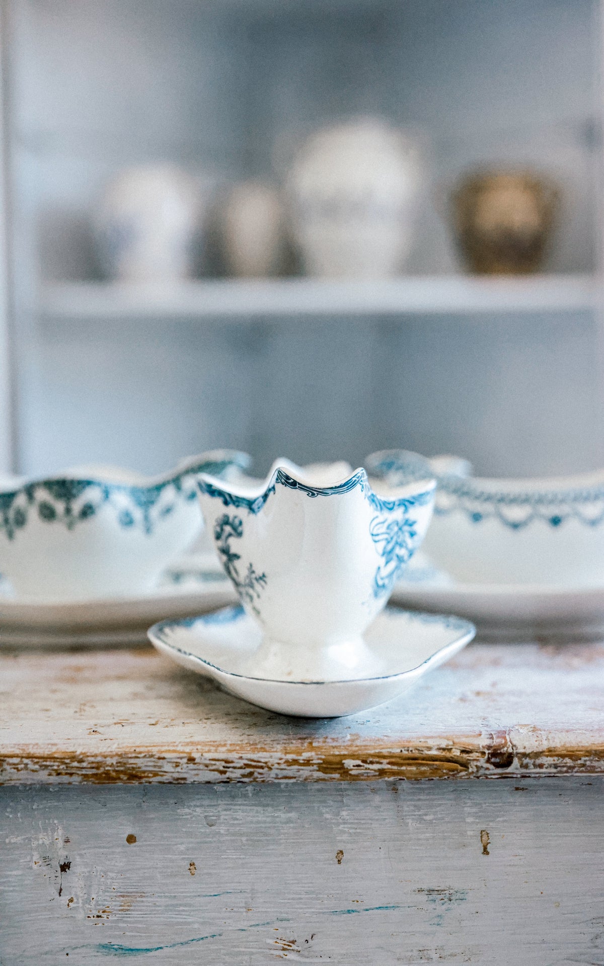 Vintage French Stoneware Sauceboat