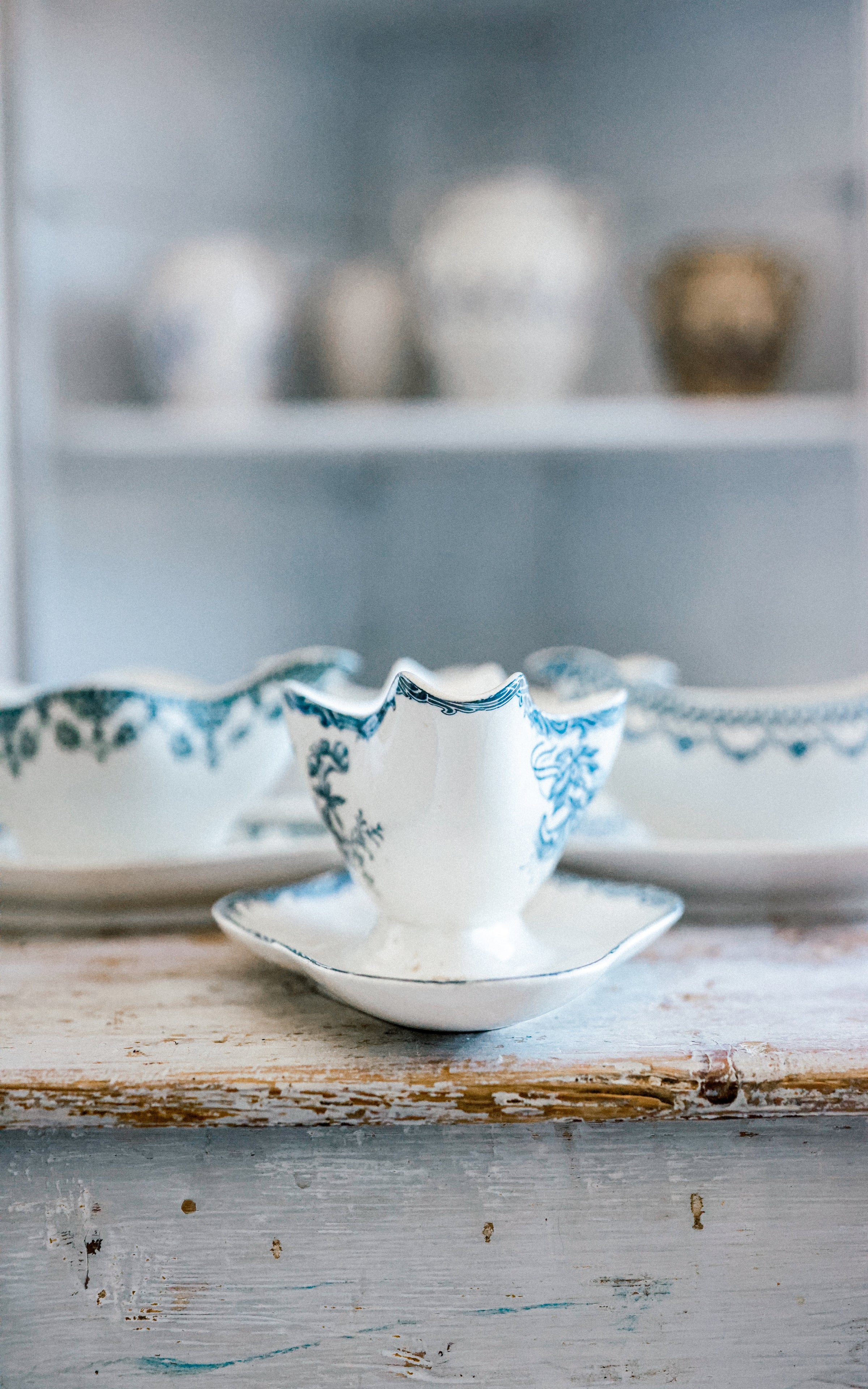 Vintage French Stoneware Sauceboat