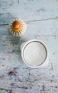 Vintage French Stoneware Dish Filled With Liz June's Atelier Lavender Dish Soap