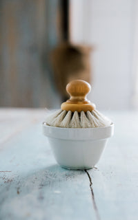 One Vintage English Pudding Bowl Filled With Liz June's Atelier Lavender Dish Soap