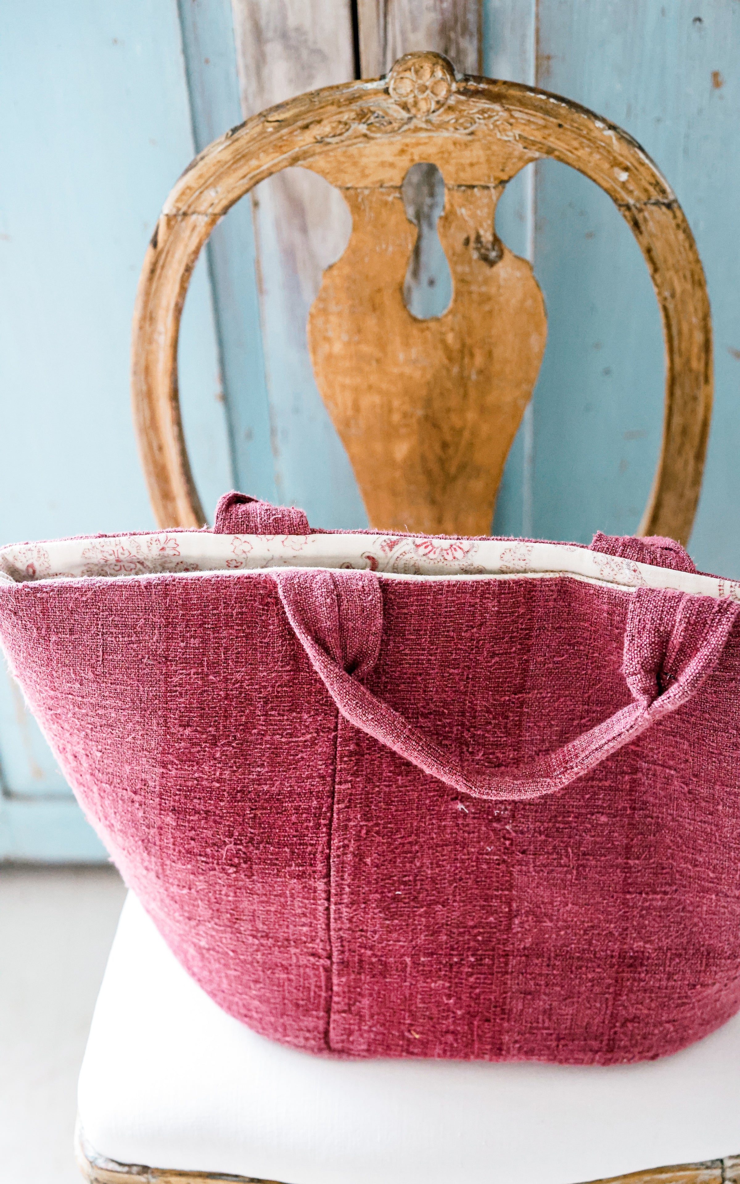 Vintage French Textile Tote
