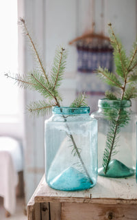 Vintage Hand Blown Spanish Glass Jar