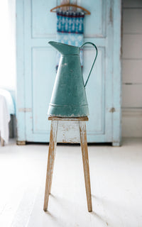 Vintage French Painted Zinc Pitcher