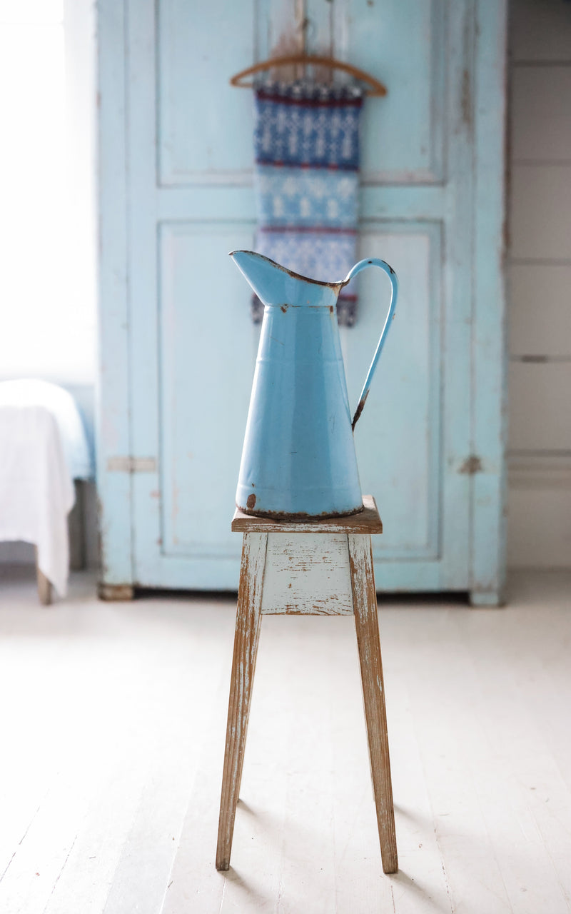 Vintage French Enamelware Pitcher