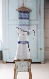 Vintage French Enamelware Pitcher
