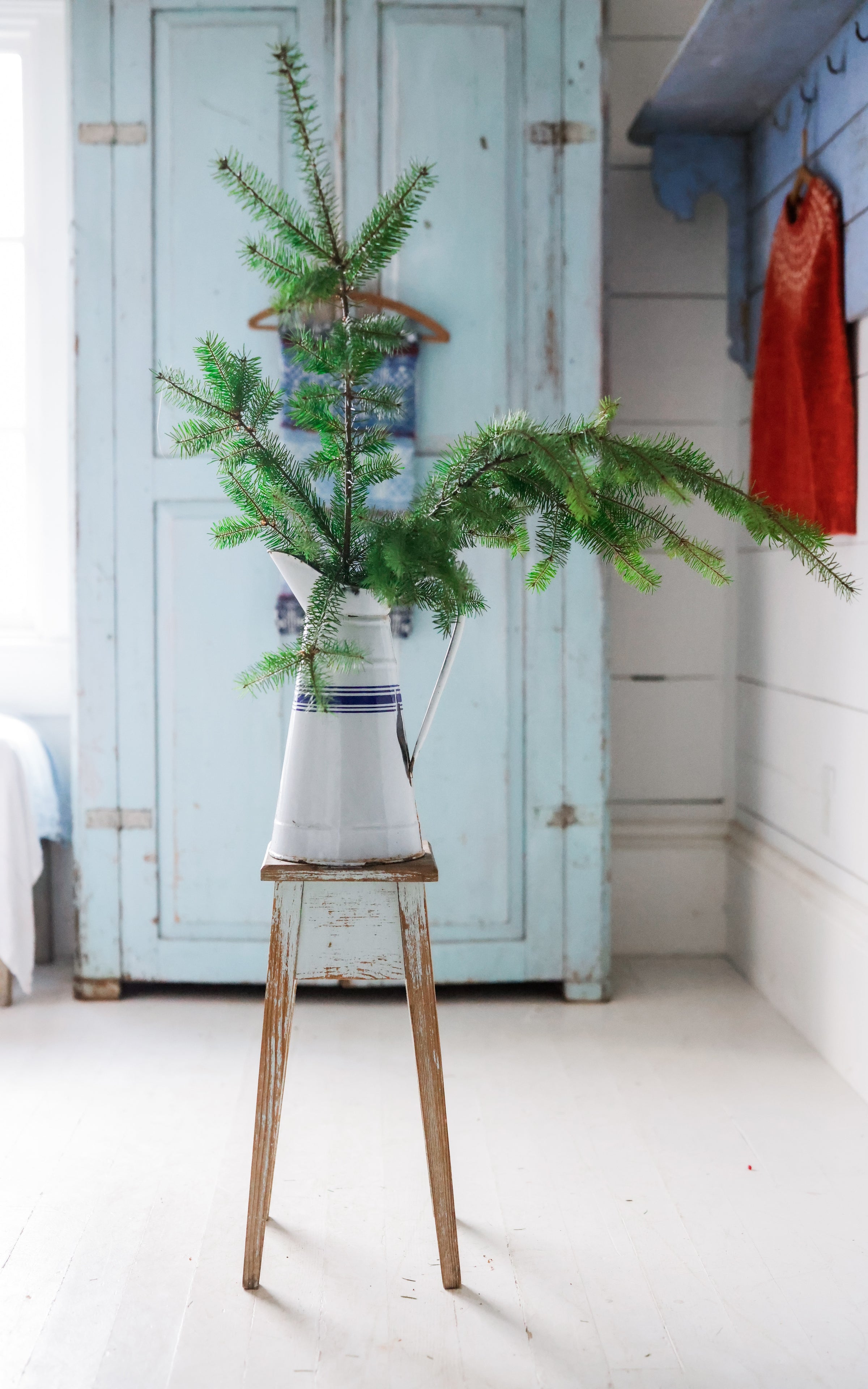 Vintage French Enamelware Pitcher
