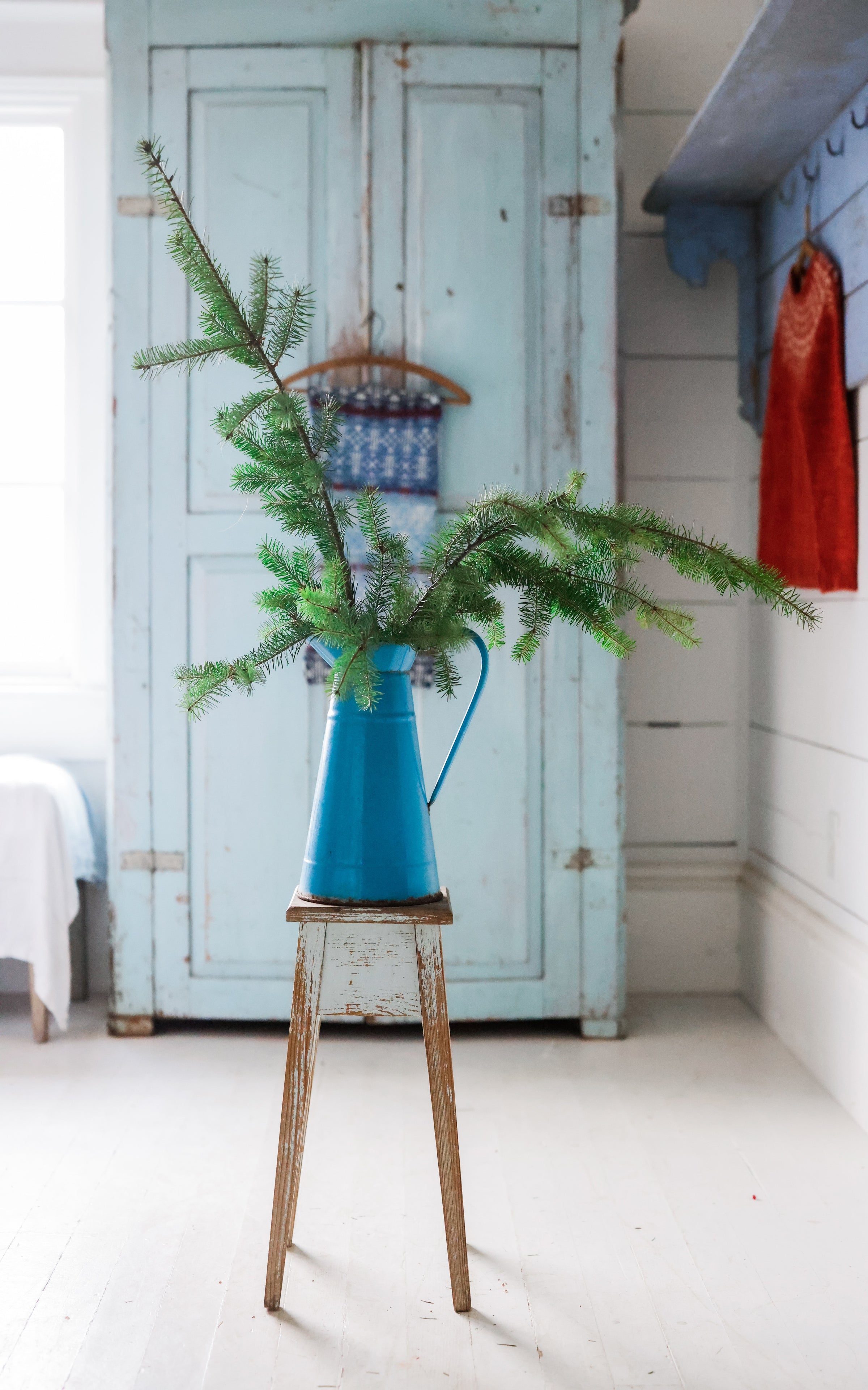 Vintage French Enamelware Pitcher