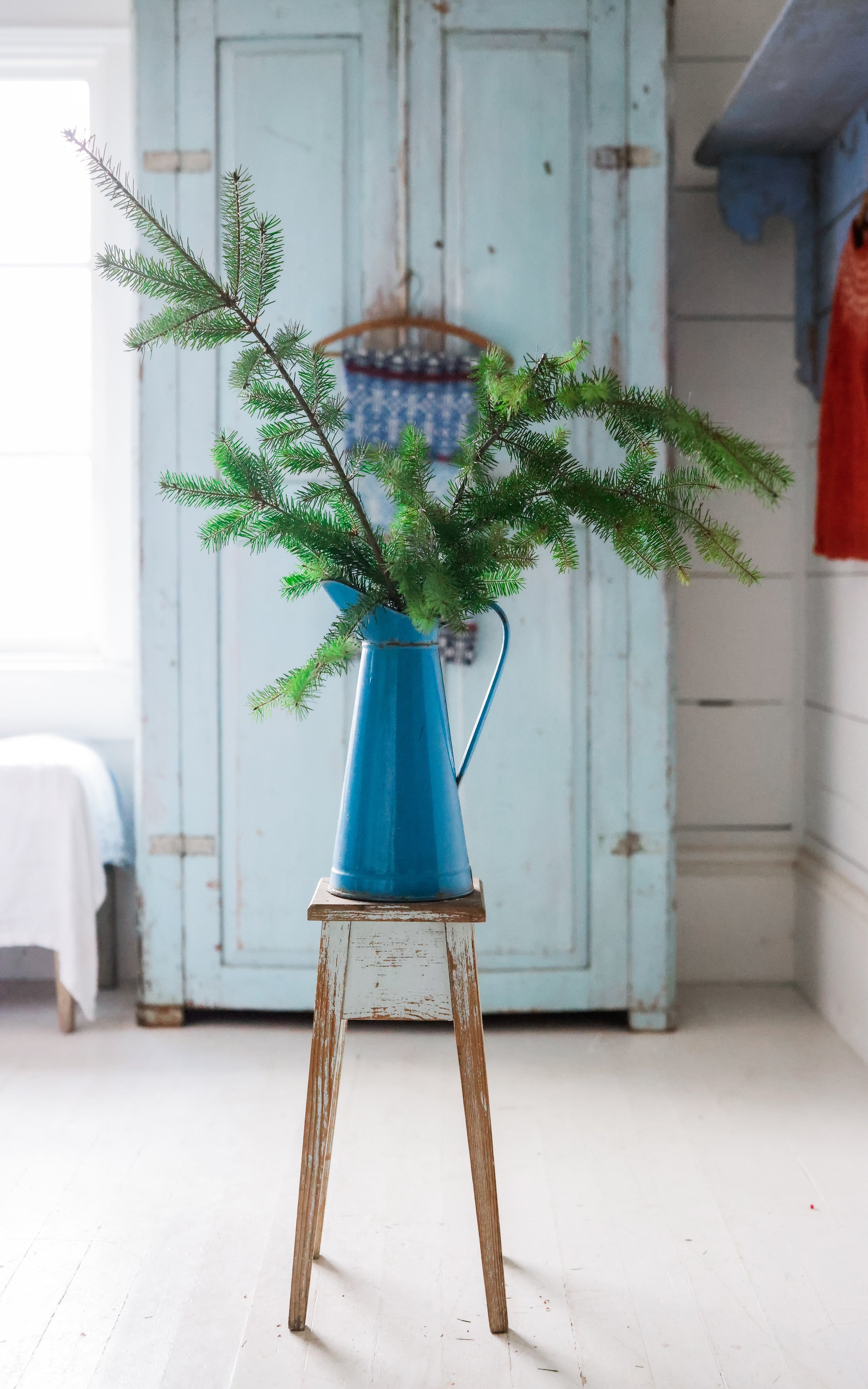 Vintage French Enamelware Pitcher