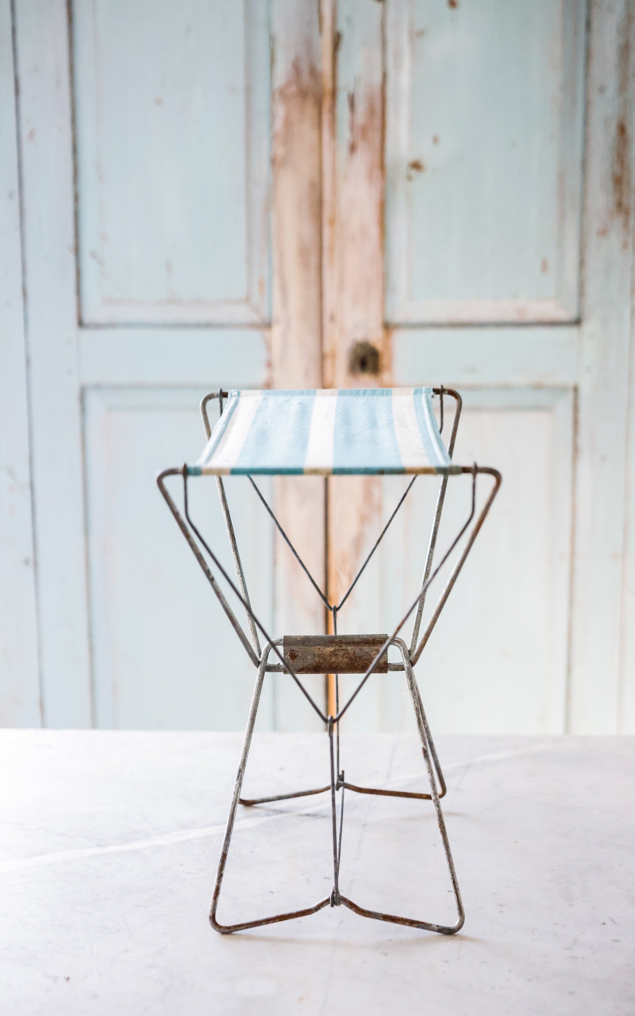 Vintage French Camp Stool
