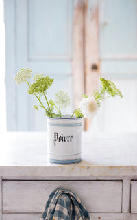 Vintage French Enamelware Canister