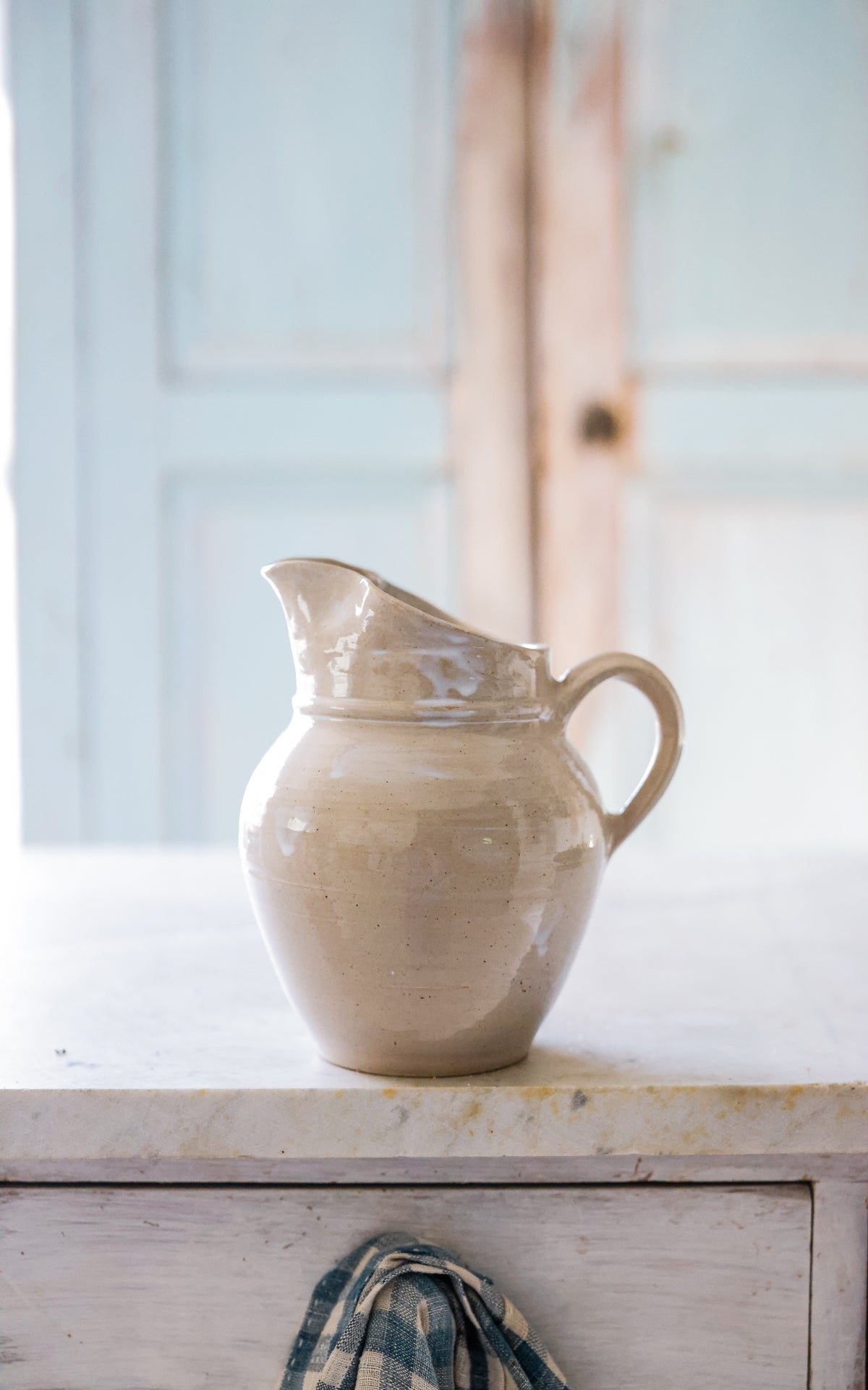 Vintage French Stoneware Pitcher